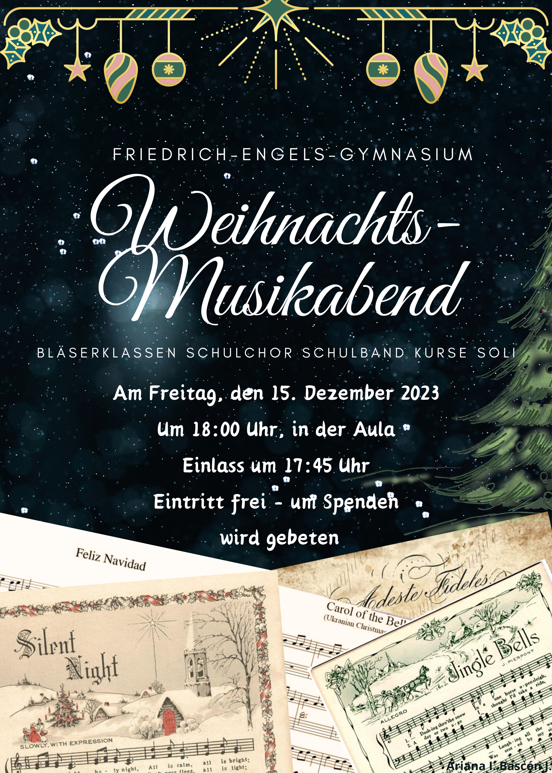 Plakat Weihnachtsmusikabend 2023